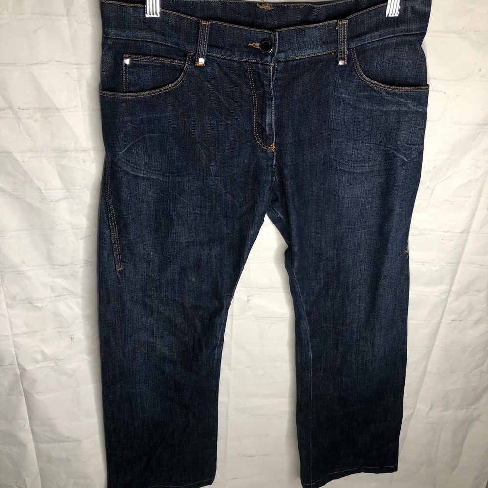 Armani Collezioni Womens Dark Wash Antinea Straight Leg Blue Jeans Size 8